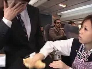 Horny Nippon Stewardess Gives XXX Fuck in Tokyo Flight